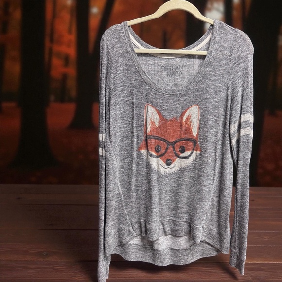 Cozy Bethany Mota Grey Fox Knit Sweater – Your New Favorite! 🦊 XL - Picture 2 of 11